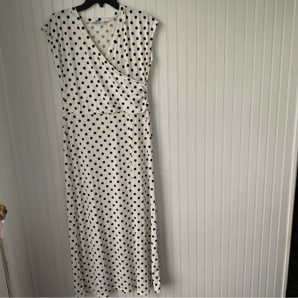 DOUBL JU (M) Polka Dot Maxi Dress - Black and White - Picture 1 of 6